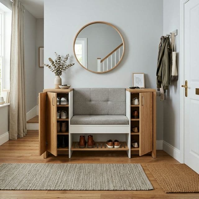 Shoe Cabinet with Seat